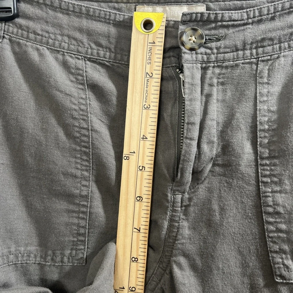 Banana Republic Linen Cotton Cargo Cropped Roll Tab Pants Martin Fit Size 6